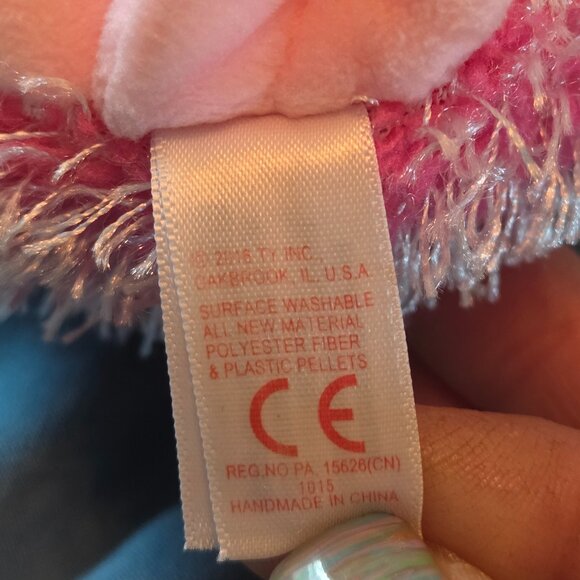 TY Beanie Baby MRS. PRICKLY the Pink Hedgehog 6 inch Stuffed Animal Glitter Eyes - Picture 2 of 7